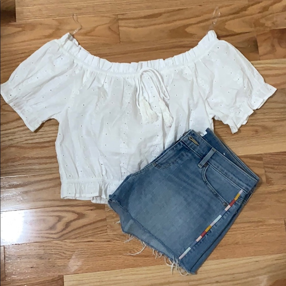 NWT off the shoulder white top
